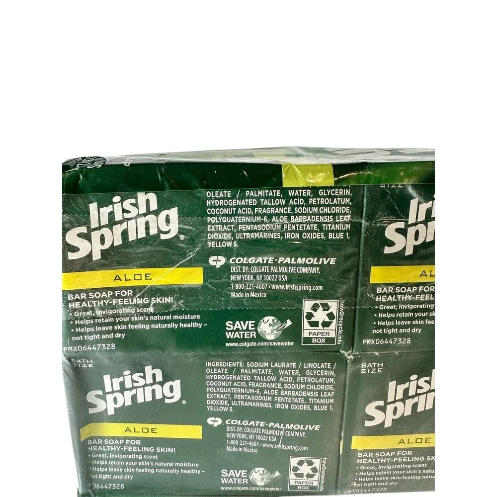 Irish Spring Aloe Soap 20 Pack Deodorant Bars No Linseed Old Formula‎ 74 oz